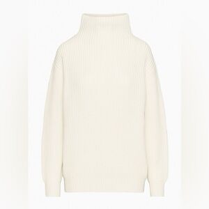 Aritzia Wilfred Montpellier Turtleneck Light Birch Merino Wool Off-White Sweater